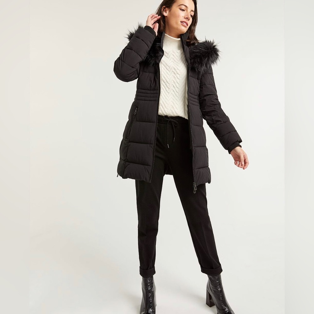 Faux Fur Hood Quilted Winter Coat Reitmans XXL SYNTHETIC DOWN